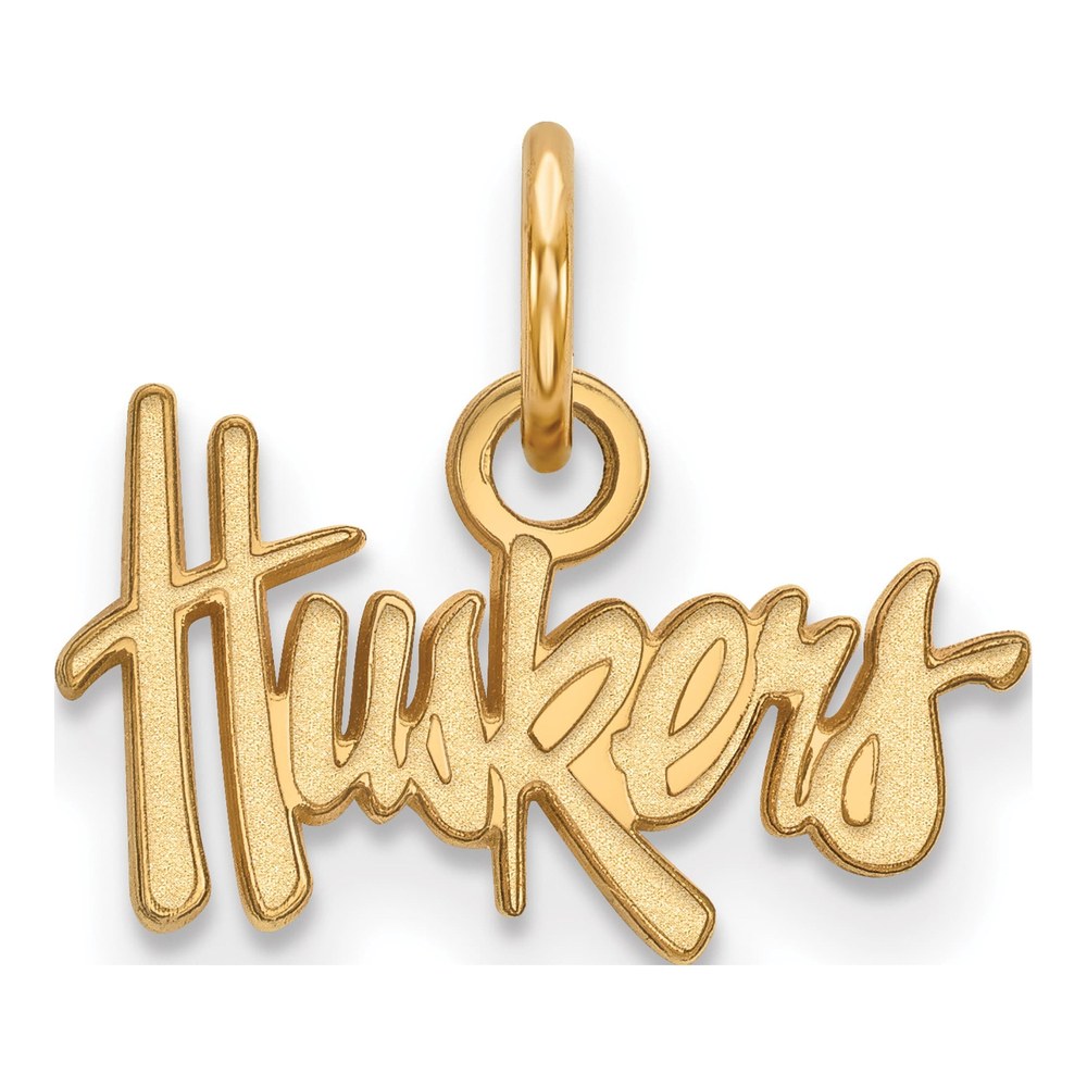 Sterling Silver Gold-Plated Logoart University Of Nebraska Huskers Extra Small Pendant