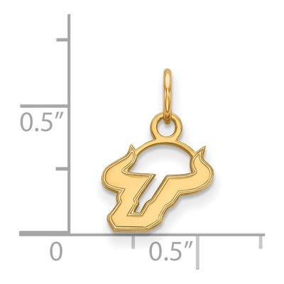 University of South Florida Gold-Plated Sterling Silver USF Bulls Extra Small Pendant – view 2