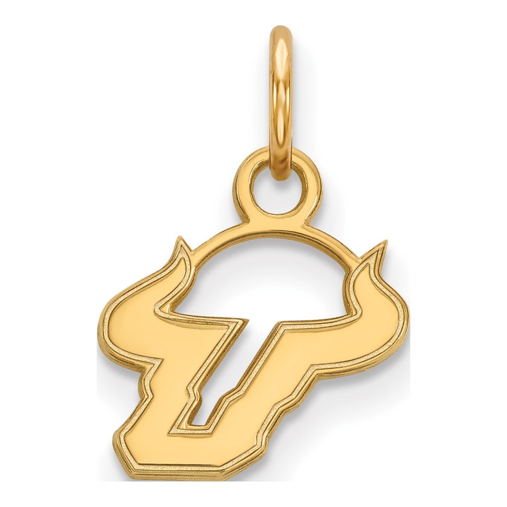 Sterling Silver Gold-Plated Logoart University Of South Florida Bull Extra Small Pendant