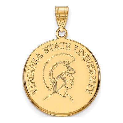 Virginia State University Gold-Plated Sterling Silver Large Disc Pendant