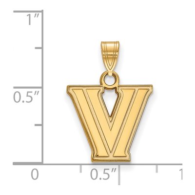 Villanova University Gold-Plated Sterling Silver Small Letter V Pendant – view 2