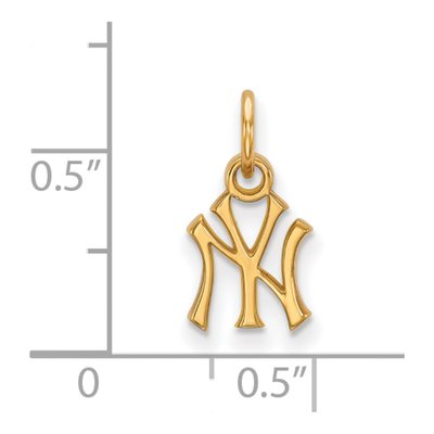 New York Yankees Gold-Plated Sterling Silver NY Extra Small Pendant – view 3