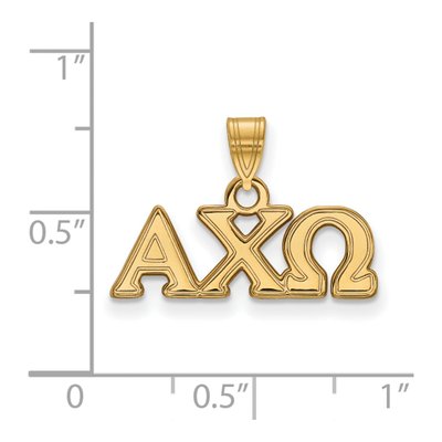 Alpha Chi Omega Gold-Plated Sterling Silver Small Sorority Pendant – view 2