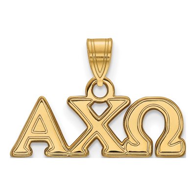 Alpha Chi Omega Gold-Plated Sterling Silver Small Sorority Pendant