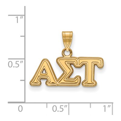 Alpha Sigma Tau Gold-Plated Sterling Silver Small Greek Letters Pendant – view 2