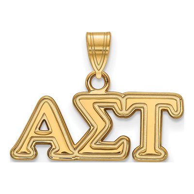 Alpha Sigma Tau Gold-Plated Sterling Silver Small Greek Letters Pendant