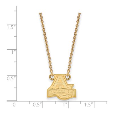 American University Gold-Plated Sterling Silver Small Pendant Necklace – view 2