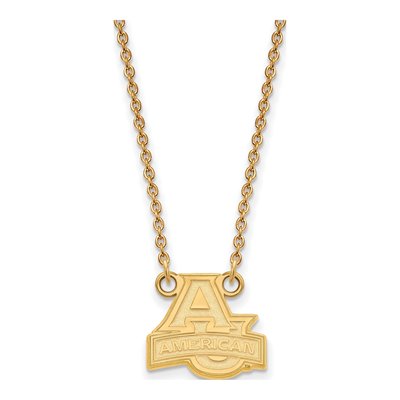 American University Gold-Plated Sterling Silver Small Pendant Necklace