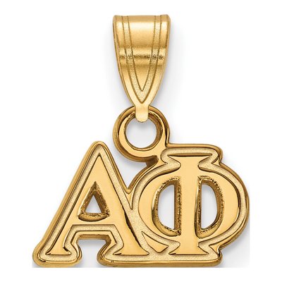 Alpha Phi Gold-Plated Sterling Silver Small Sorority Letters Pendant