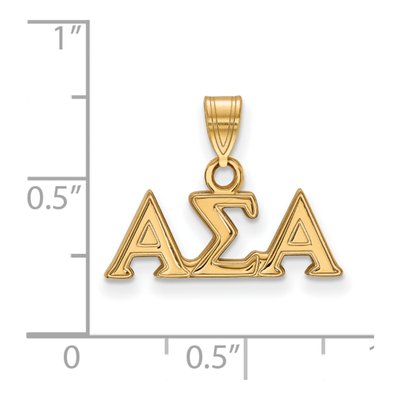 Alpha Sigma Alpha Gold-Plated Sterling Silver Small Sorority Pendant – view 2