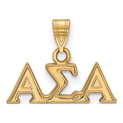 Alpha Sigma Alpha Gold-Plated Sterling Silver Small Sorority Pendant