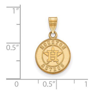 Houston Astros Gold-Plated Sterling Silver Small Circle Pendant – view 2