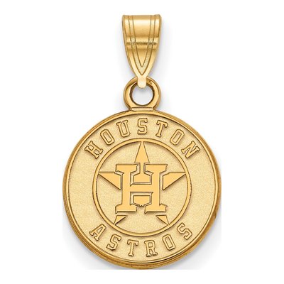 Houston Astros Gold-Plated Sterling Silver Small Circle Pendant
