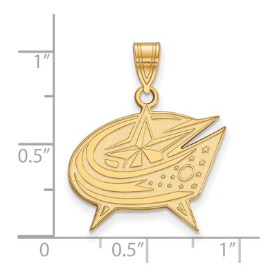 Columbus Blue Jackets Gold-Plated Sterling Silver Large Pendant – view 2