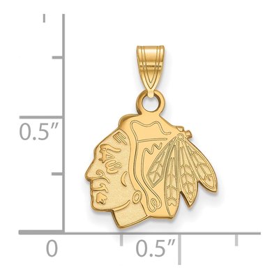 Chicago Blackhawks Gold-Plated Sterling Silver Small Pendant – view 2