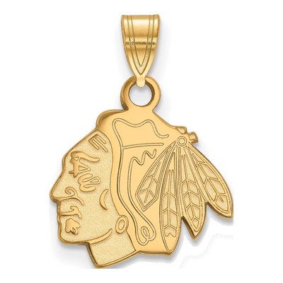 Chicago Blackhawks Gold-Plated Sterling Silver Small Pendant