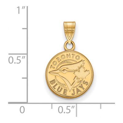 Toronto Blue Jays Gold-Plated Sterling Silver Small Disc Pendant – view 2