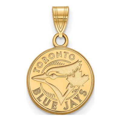 Toronto Blue Jays Gold-Plated Sterling Silver Small Disc Pendant