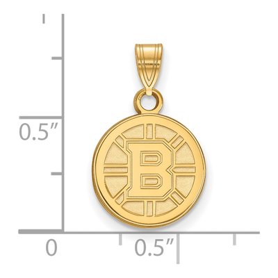 Boston Bruins Gold-Plated Sterling Silver Small Pendant – view 2