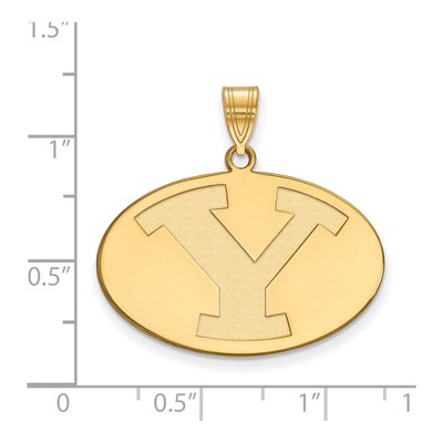 Brigham Young University Gold-Plated Sterling Silver BYU Large Letter Y Pendant – view 2