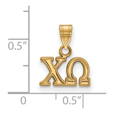 Chi Omega Gold-Plated Sterling Silver Small Pendant – view 2