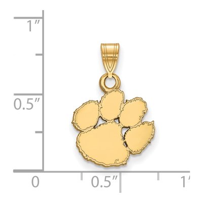 Clemson University Gold-Plated Sterling Silver Small Tiger Paw Pendant – view 2