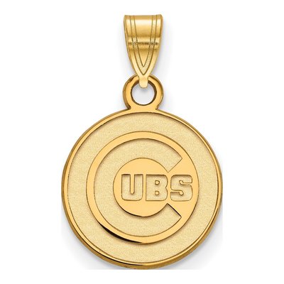 Chicago Cubs Gold-Plated Sterling Silver Small Pendant