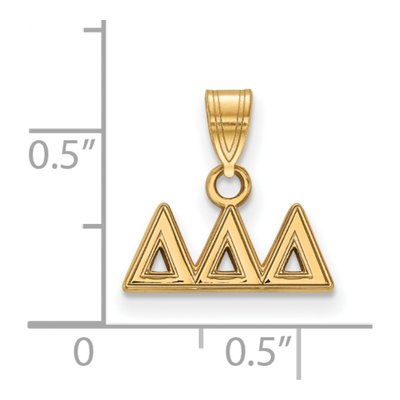 Delta Delta Delta Gold-Plated Sterling Silver Small Pendant – view 2