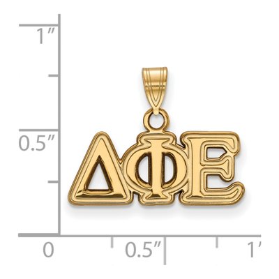 Delta Phi Epsilon Gold-Plated Sterling Silver Small Sorority Pendant – view 2