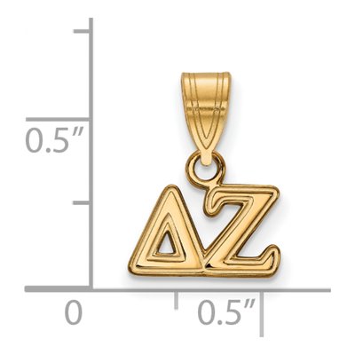 Delta Zeta Gold-Plated Sterling Silver Sorority Small Pendant – view 2