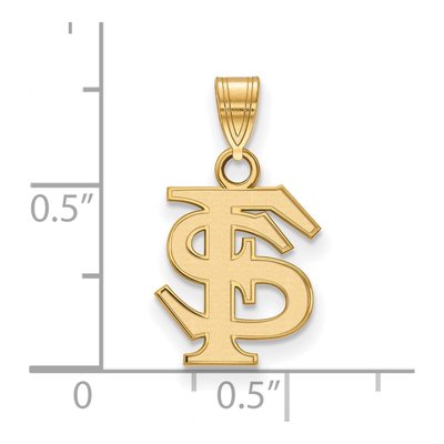 Florida State University Gold-Plated Sterling Silver Small F-S Pendant – view 2