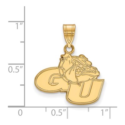 Gonzaga University Gold-Plated Sterling Silver Medium Bulldog Pendant – view 2