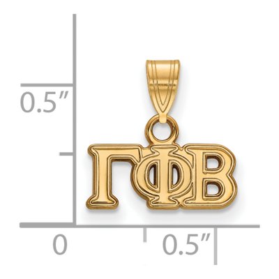 Gamma Phi Beta Gold-Plated Sterling Silver Sorority Small Pendant – view 2