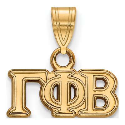 Gamma Phi Beta Gold-Plated Sterling Silver Sorority Small Pendant