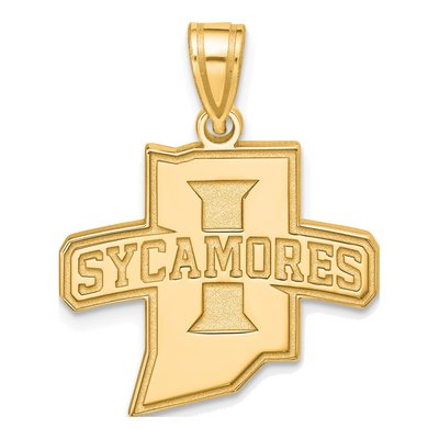 Indiana State University Gold-Plated Sterling Silver Sycamores Large Pendant