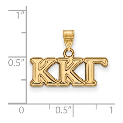 Kappa Kappa Gamma Gold-Plated Sterling Silver Small Pendant – view 2