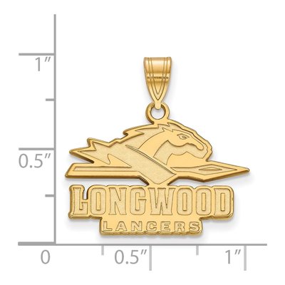 Longwood University Gold-Plated Sterling Silver Medium Lancers Pendant – view 2