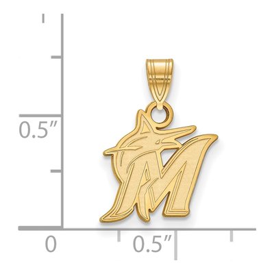 Miami Marlins Gold-Plated Sterling Silver Small Pendant – view 2