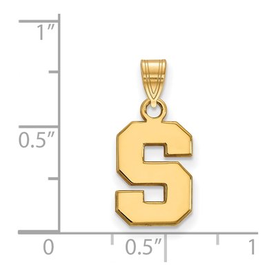Michigan State University Gold-Plated Sterling Silver Small Letter S Pendant – view 2