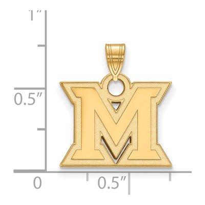 Miami University Gold-Plated Sterling Silver Small Ohio Letter M Pendant – view 2