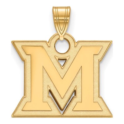 Miami University Gold-Plated Sterling Silver Small Ohio Letter M Pendant
