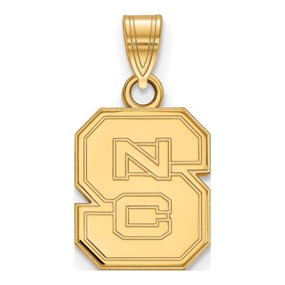 North Carolina State University Gold-Plated Sterling Silver NC N-C-S Small Pendant