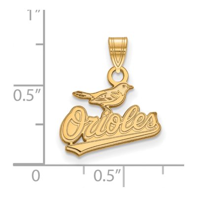 Baltimore Orioles Gold-Plated Sterling Silver Small Bird Pendant – view 2