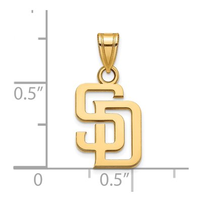 San Diego Padres Gold-Plated Sterling Silver Small Pendant – view 2