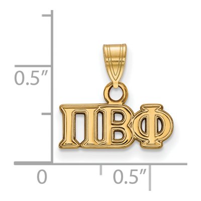 Pi Beta Phi Gold-Plated Sterling Silver Small Sorority Pendant – view 2