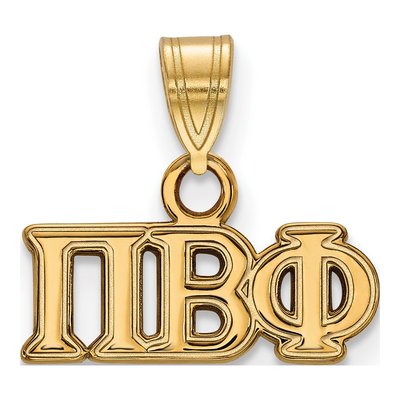Pi Beta Phi Gold-Plated Sterling Silver Small Sorority Pendant