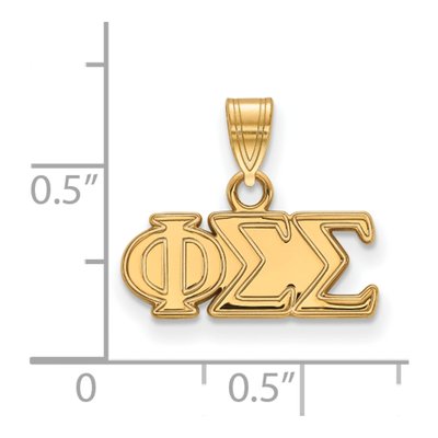 Phi Sigma Sigma Gold-Plated Sterling Silver Small Pendant – view 2