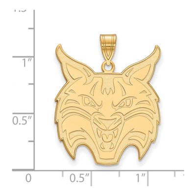 Quinnipiac University Gold-Plated Sterling Silver Bobcat Extra Large Pendant – view 2