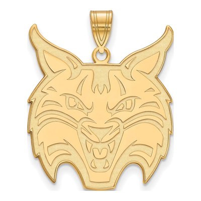 Quinnipiac University Gold-Plated Sterling Silver Bobcat Extra Large Pendant