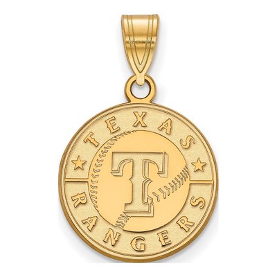 Texas Rangers Gold-Plated Sterling Silver Medium Pendant